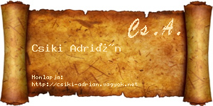 Csiki Adrián névjegykártya